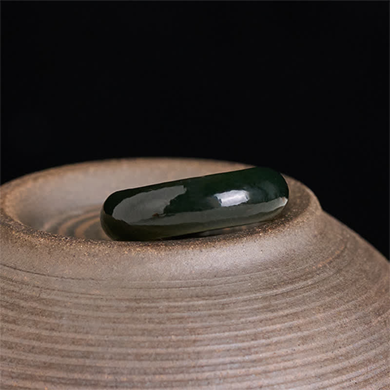 Buddha Stones Natuurlijke cyaan jade helende Ring - image 1