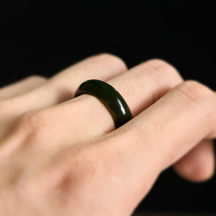 Buddha Stones Natuurlijke cyaan jade helende Ring - image 9