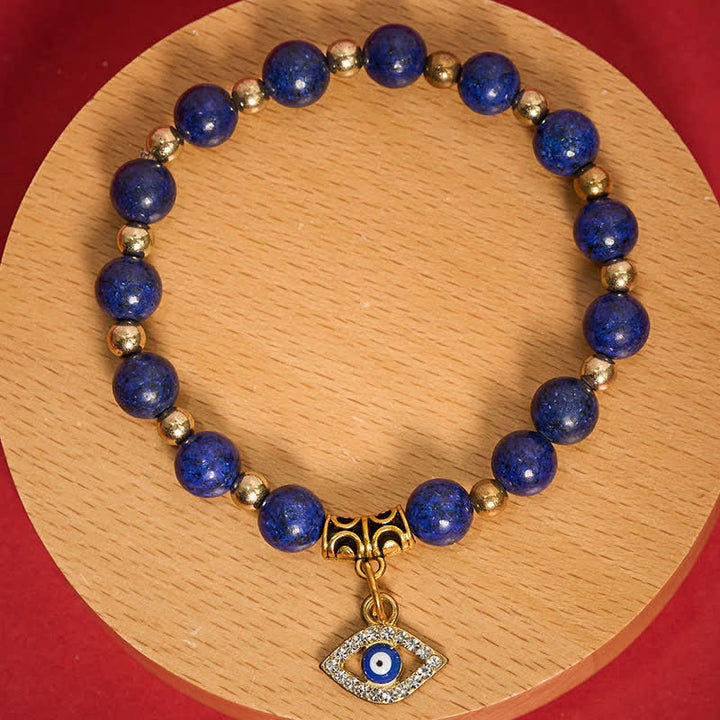 Buddha Stones Natuurlijke lapis lazuli Armband met het boze oog-effect - image 3