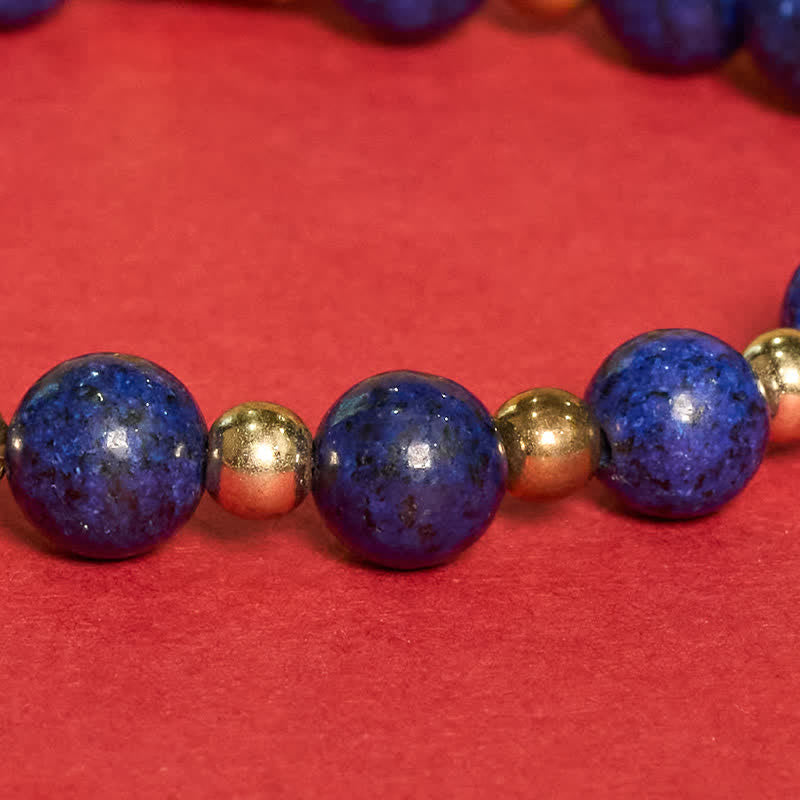 Buddha Stones Natuurlijke lapis lazuli Armband met het boze oog-effect - image 8