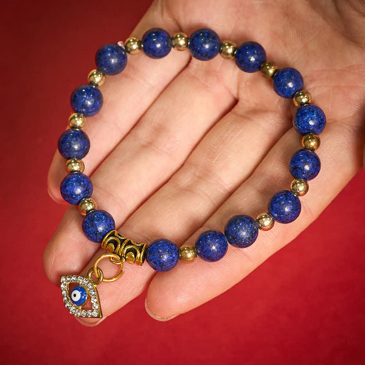 Buddha Stones Natuurlijke lapis lazuli Armband met het boze oog-effect - image 1