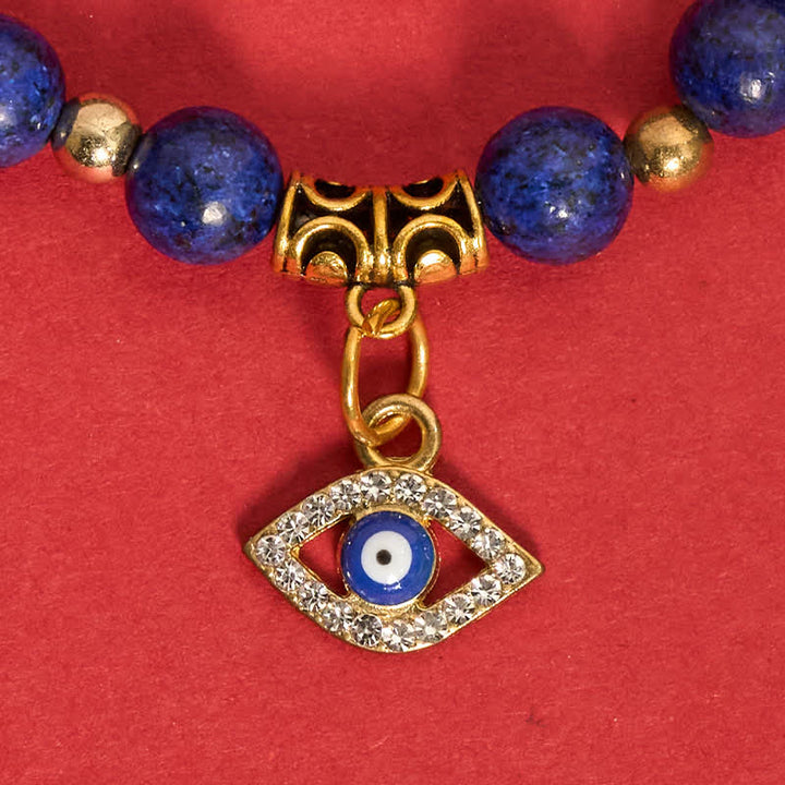 Buddha Stones Natuurlijke lapis lazuli Armband met het boze oog-effect - image 4
