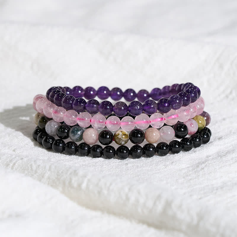 Buddha Stones Stressverlichtende &amp; Beschermende Kristallen Armband - 14-15 cm - image 0