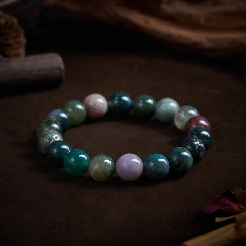 Buddha Stones Armband van natuurlijke steen, zeesediment, jaspis en agaat. - image 10