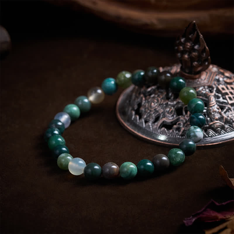 Buddha Stones Armband van natuurlijke steen, zeesediment, jaspis en agaat. - image 4