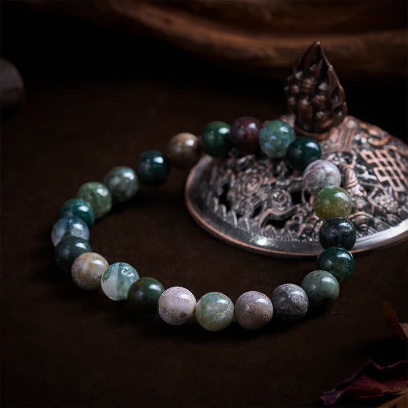 Buddha Stones Armband van natuurlijke steen, zeesediment, jaspis en agaat. - image 8