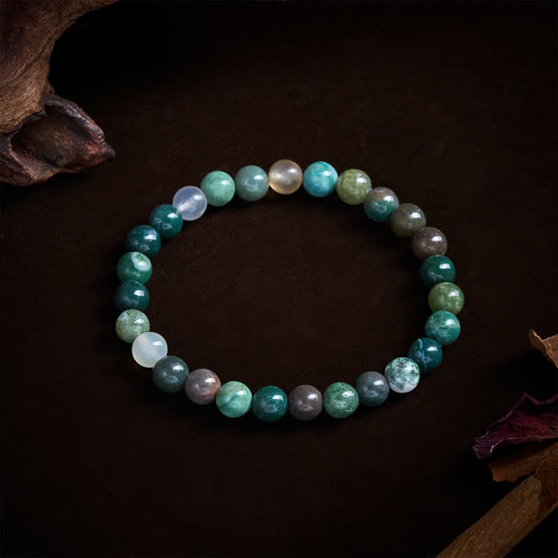 Buddha Stones Armband van natuurlijke steen, zeesediment, jaspis en agaat. - image 2