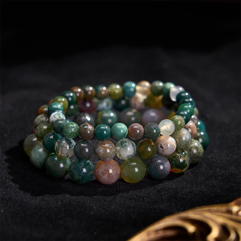 Buddha Stones Armband van natuurlijke steen, zeesediment, jaspis en agaat. - image 12