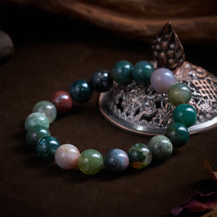 Buddha Stones Armband van natuurlijke steen, zeesediment, jaspis en agaat. - image 11