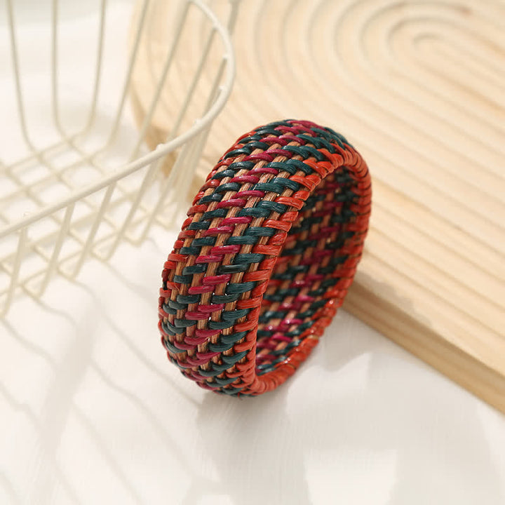 Buddha Stones Natuurlijke rotan bescherming, handgeweven, brede boho Bangle-armband. - image 7