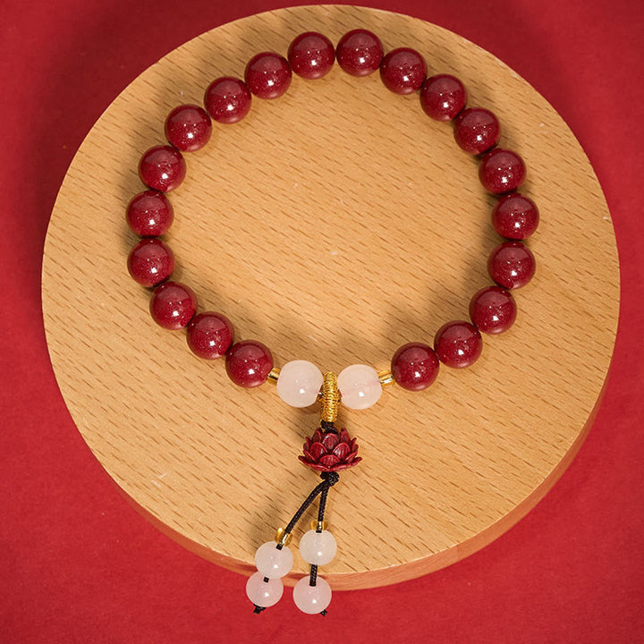 Buddha Stones Cinnaber Lotus Armband - 8mm cinnaber (Polsomtrek: 15-16 cm) - image 8