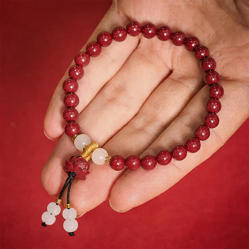 Buddha Stones Cinnaber Lotus Armband - image 3