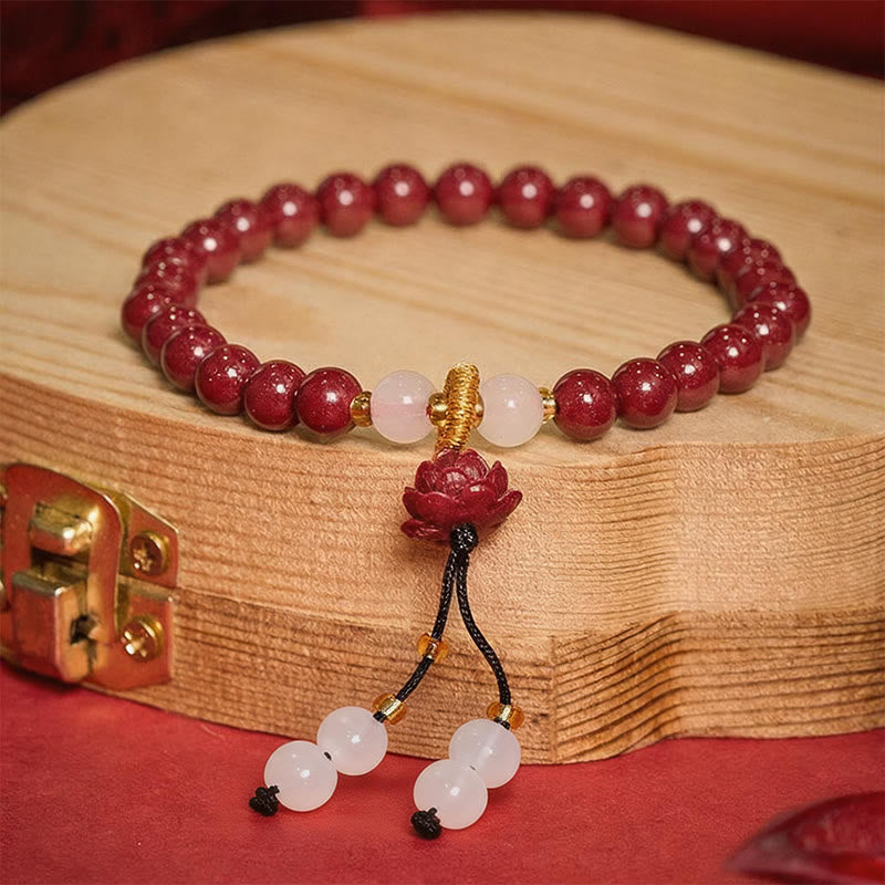 Buddha Stones Cinnaber Lotus Armband - image 1