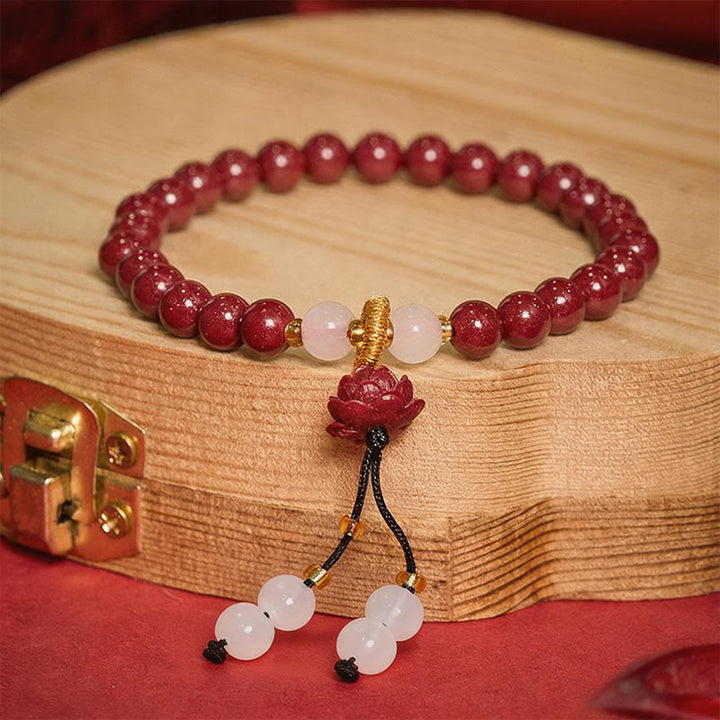 Buddha Stones Cinnaber Lotus Armband - image 1