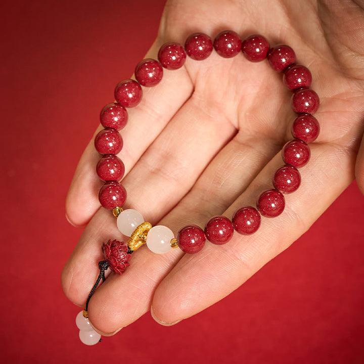 Buddha Stones Cinnaber Lotus Armband - image 11