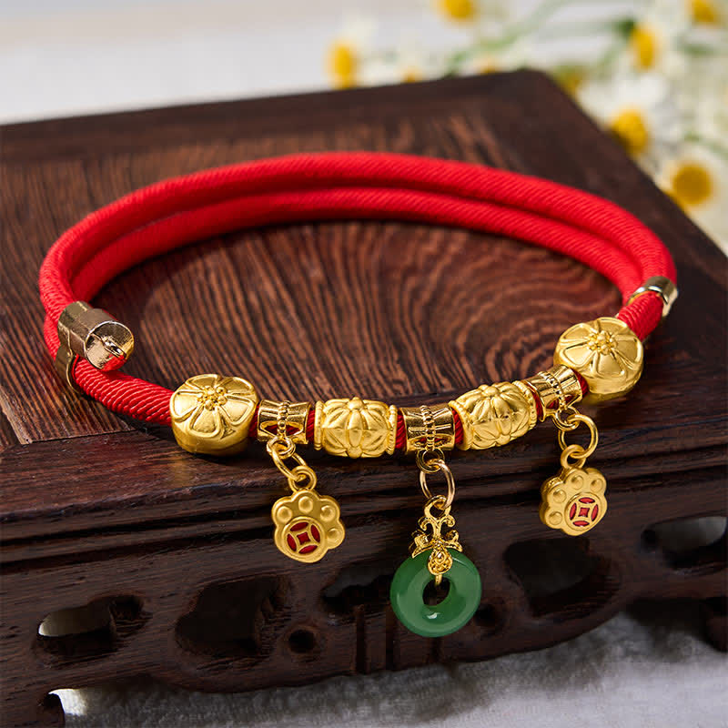 Buddha Stones Rode koord Fu karakter vredesgesp verstelbare stevige halsband voor katten en honden - image 1