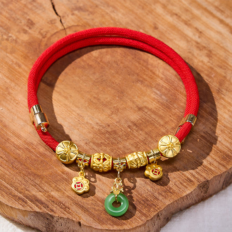 Buddha Stones Rode koord Fu karakter vredesgesp verstelbare stevige halsband voor katten en honden - image 4