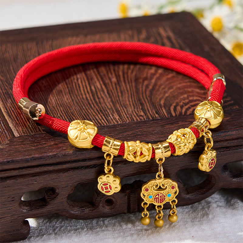 Buddha Stones Rode koord Fu karakter vredesgesp verstelbare stevige halsband voor katten en honden - image 11