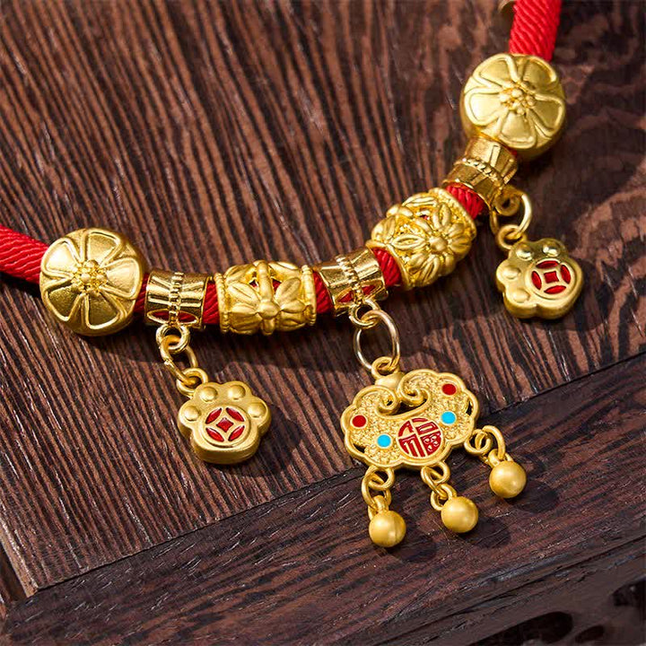 Buddha Stones Rode koord Fu karakter vredesgesp verstelbare stevige halsband voor katten en honden - image 15