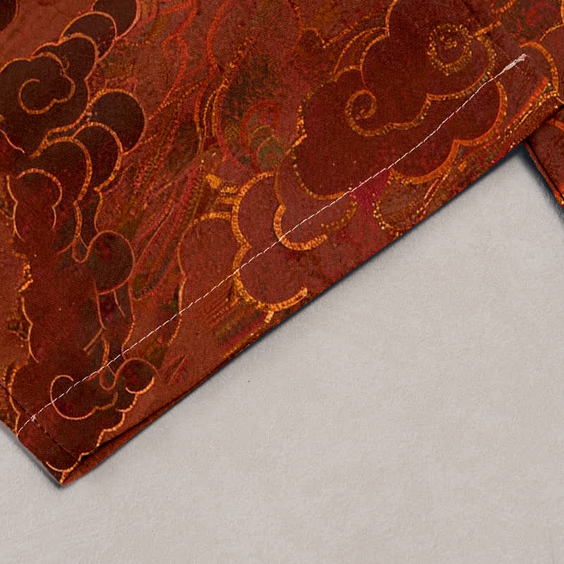 Buddha Stones Damesbroek van 100% Cotton met oosters wolkenpatroon, elastische Taille en Zakken. - image 1