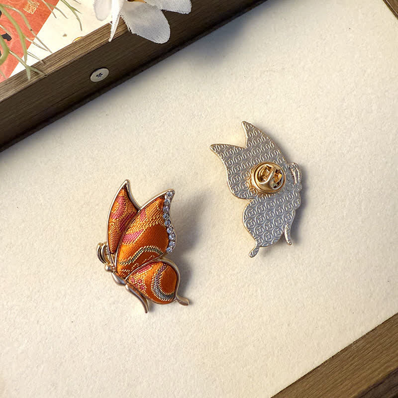 Buddha Stones Handgemaakte vlinderbroche met strass-steentjes en kleurovergang van legering . - image 11