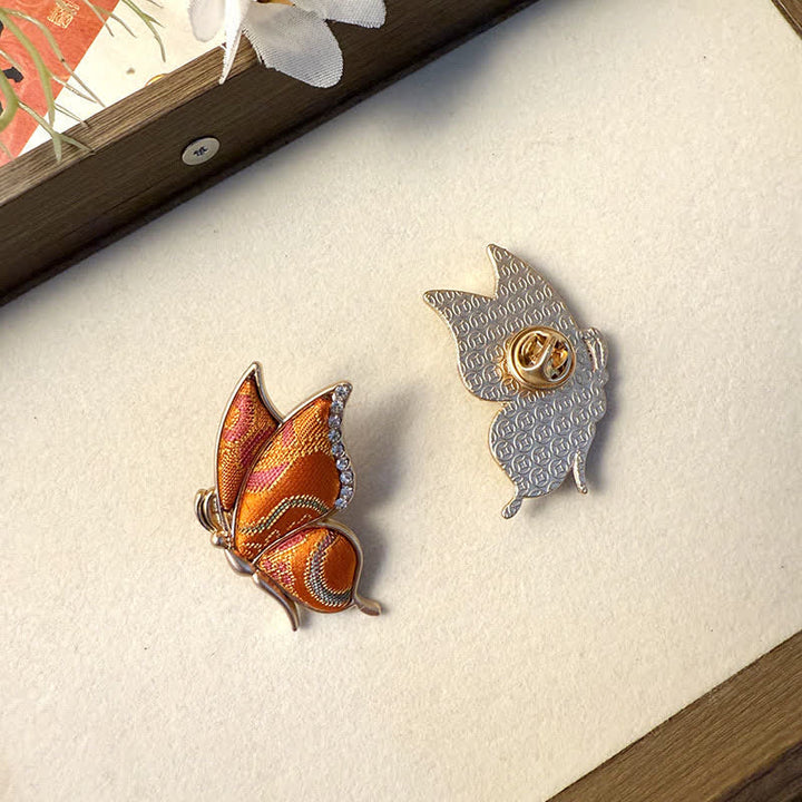 Buddha Stones Handgemaakte vlinderbroche met strass-steentjes en kleurovergang van legering . - image 11