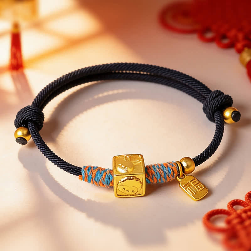 Buddha Stones Handgemaakte Drie Harmonie Chinese dierenriem beschermende rode Armband - image 13