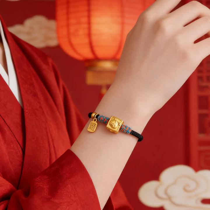 Buddha Stones Handgemaakte Drie Harmonie Chinese dierenriem beschermende rode Armband - image 16