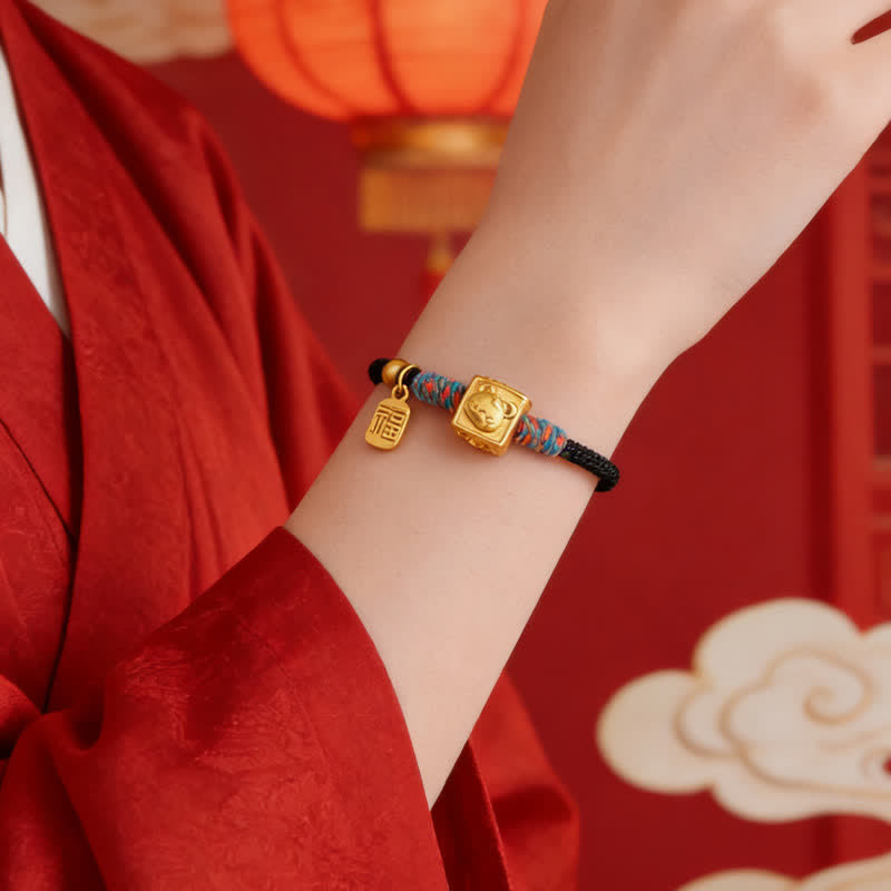 Buddha Stones Handgemaakte armband met rode koord en Chinese dierenriembedel Fu . - image 18