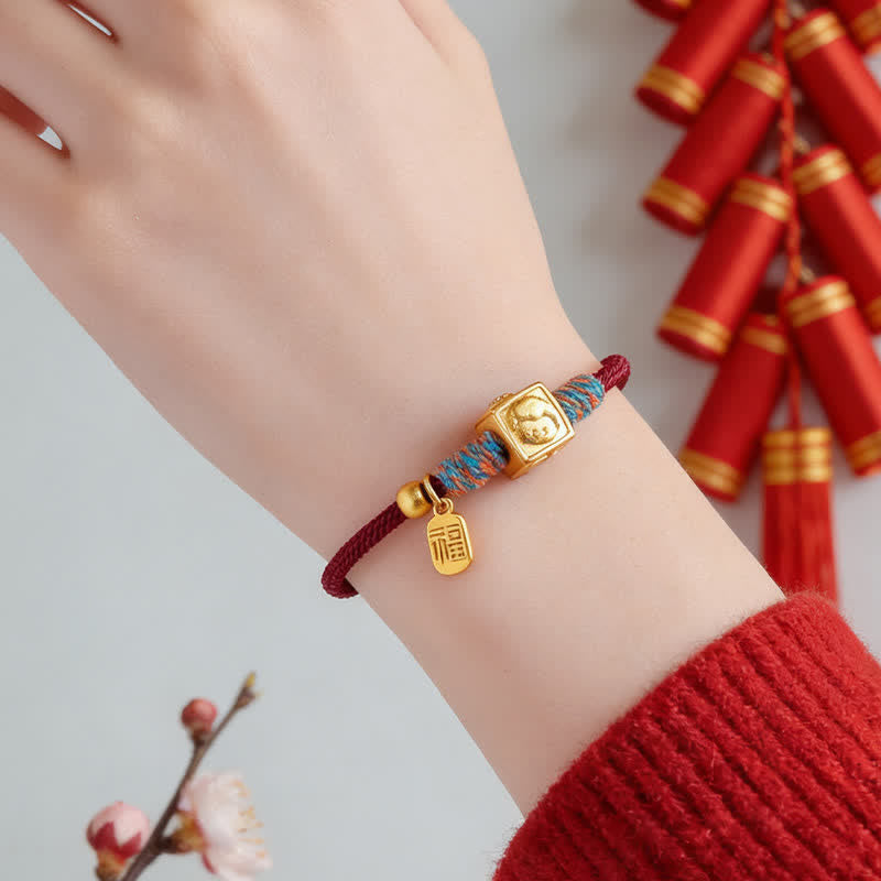 Buddha Stones Handgemaakte armband met rode koord en Chinese dierenriembedel Fu . - image 16