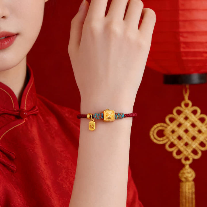 Buddha Stones Handgemaakte armband met rode koord en Chinese dierenriembedel Fu . - image 17