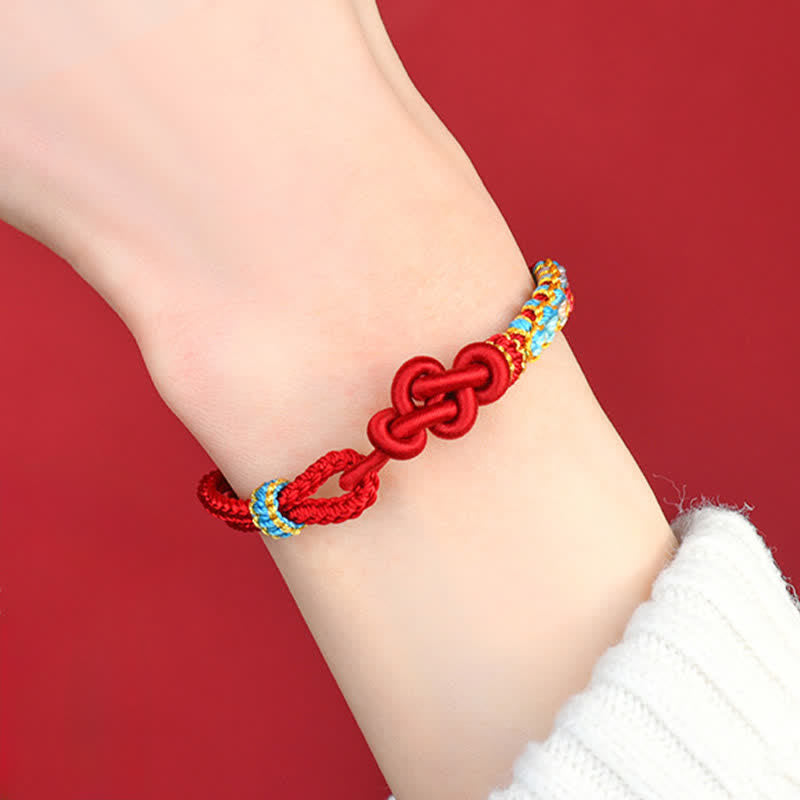 Buddha Stones Handgeweven geluksarmband van rood koord met Chinese Armband - image 10