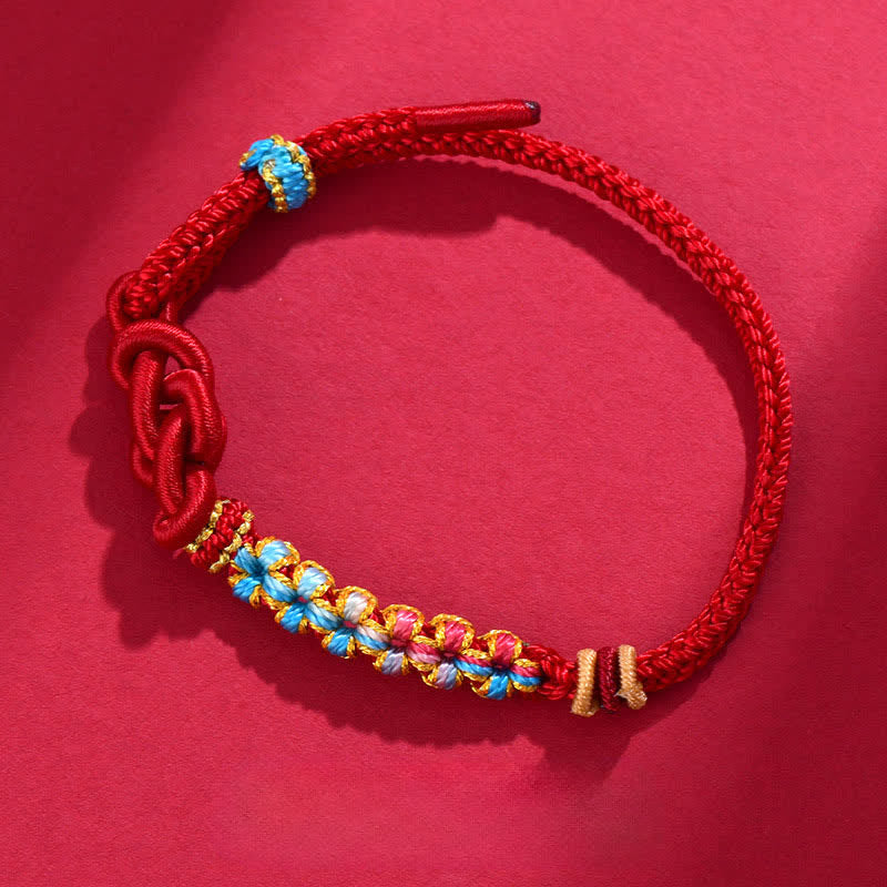 Buddha Stones Handgeweven geluksarmband van rood koord met Chinese Armband - image 1