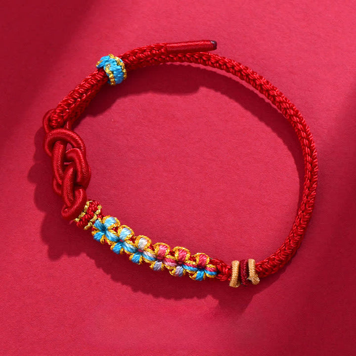 Buddha Stones Handgeweven geluksarmband van rood koord met Chinese Armband - image 1