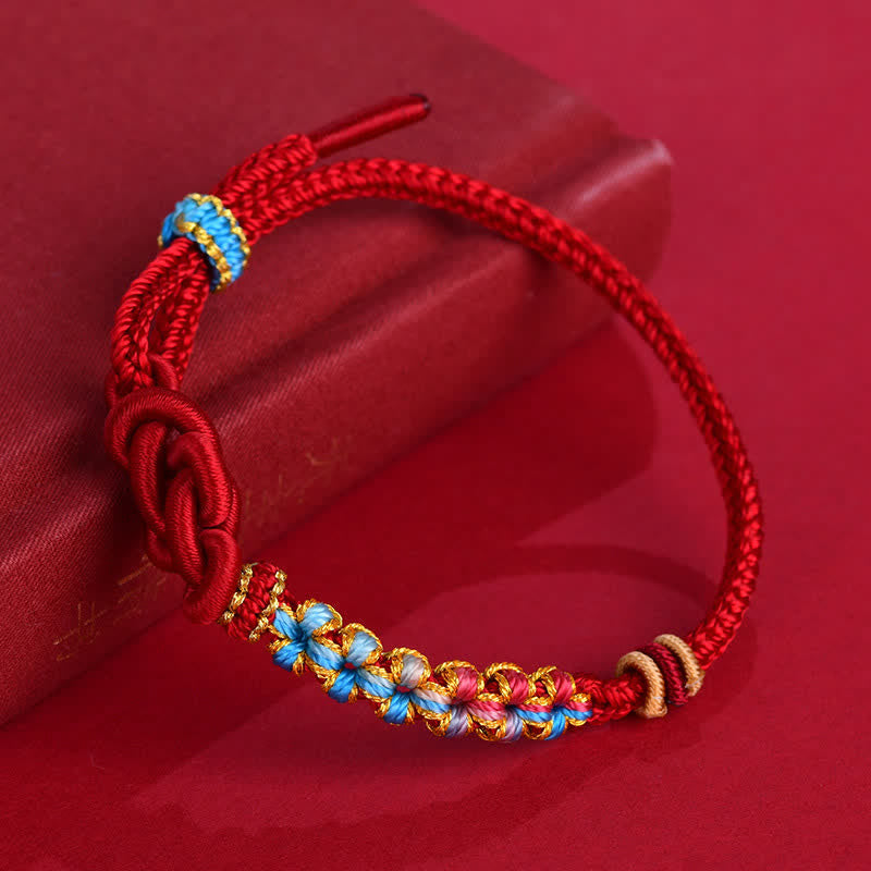 Buddha Stones Handgeweven geluksarmband van rood koord met Chinese Armband - image 3