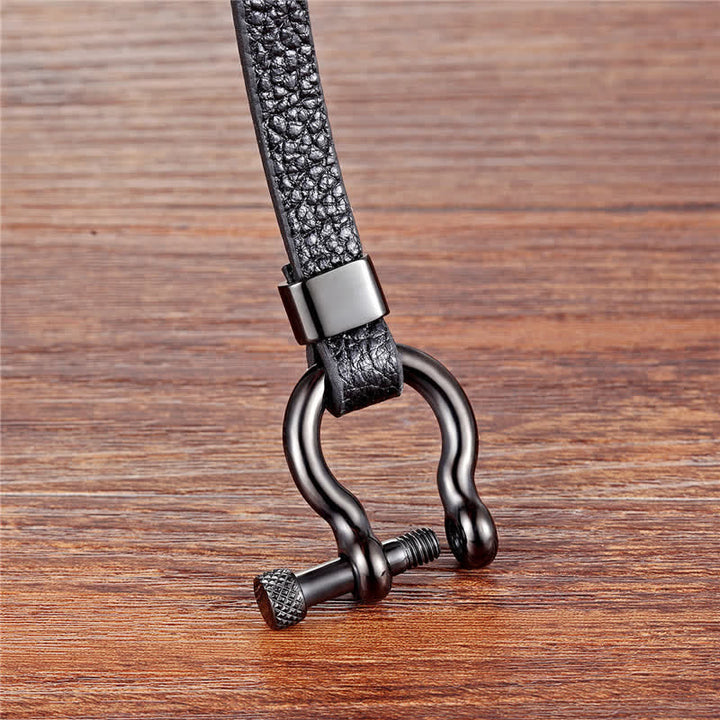 Buddha Stones Leren Armband met titanium stalen sluiting voor extra stevigheid - image 2
