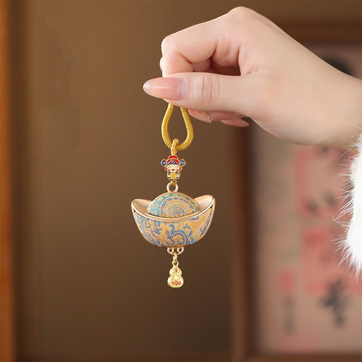 Buddha Stones Song Brocade Yuanbao geluk sleutelhanger - image 5