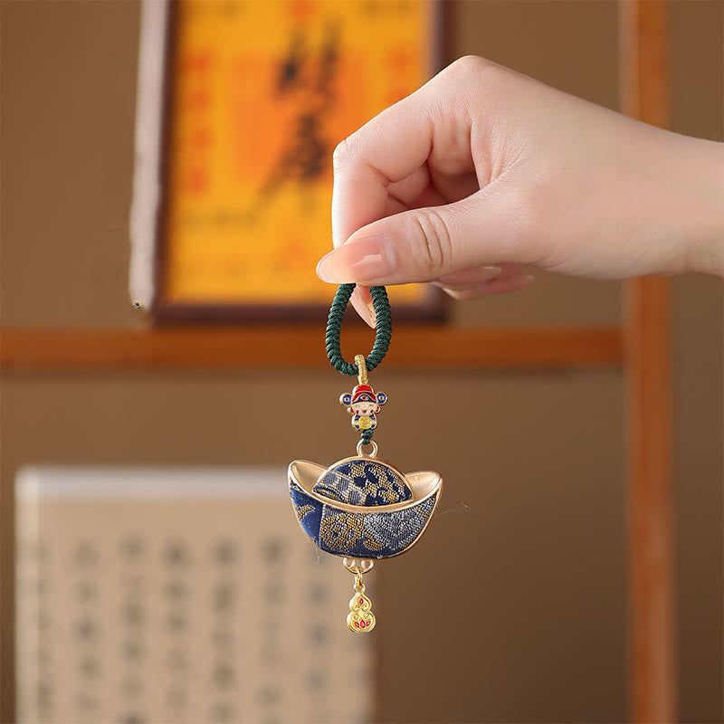 Buddha Stones Song Brocade Yuanbao geluk sleutelhanger - image 3