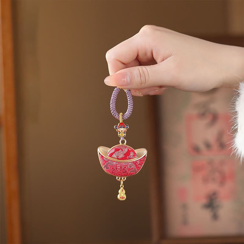 Buddha Stones Song Brocade Yuanbao geluk sleutelhanger - image 0