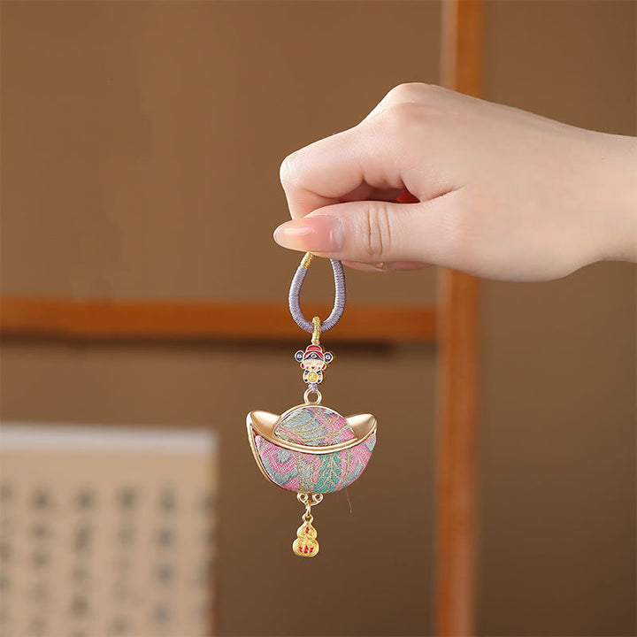 Buddha Stones Song Brocade Yuanbao geluk sleutelhanger - image 1