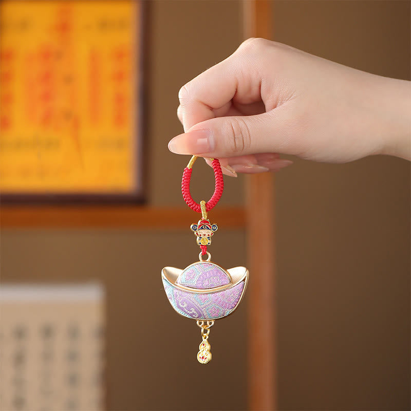 Buddha Stones Song Brocade Yuanbao geluk sleutelhanger - image 2