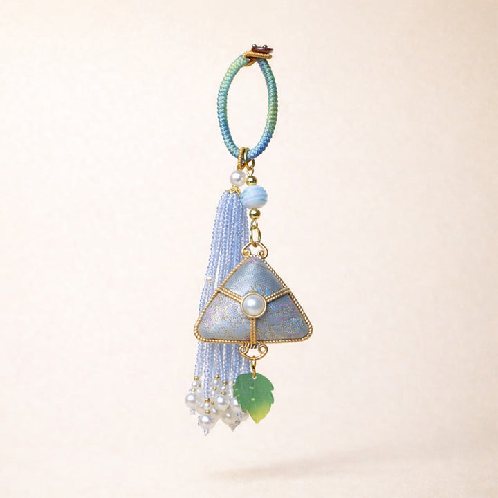 Buddha Stones Song Brocade Zongzi Leaf Balance sleutelhanger - image 4