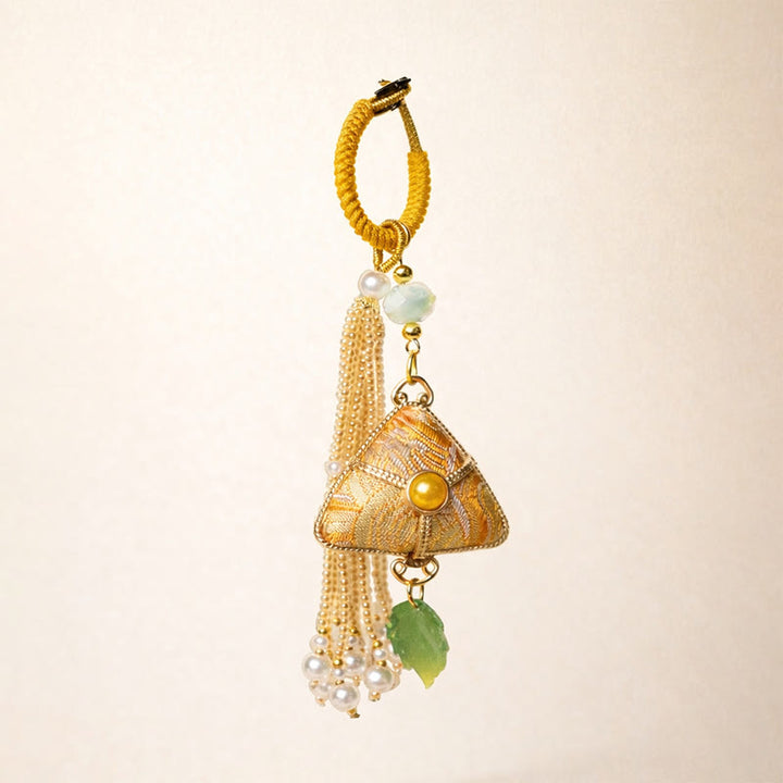 Buddha Stones Song Brocade Zongzi Leaf Balance sleutelhanger - image 7