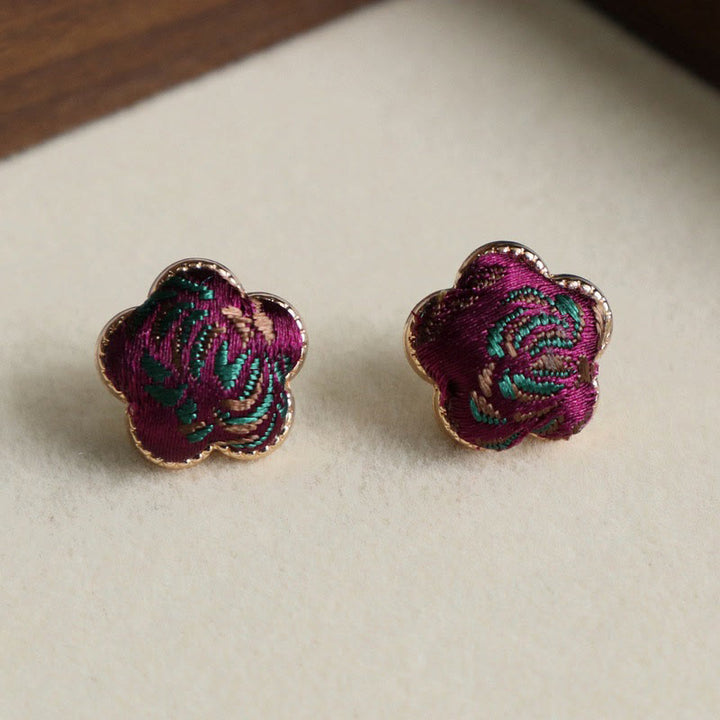 Buddha Stones Song Brocade Flower Balance Oorbellen - Paars - image 3