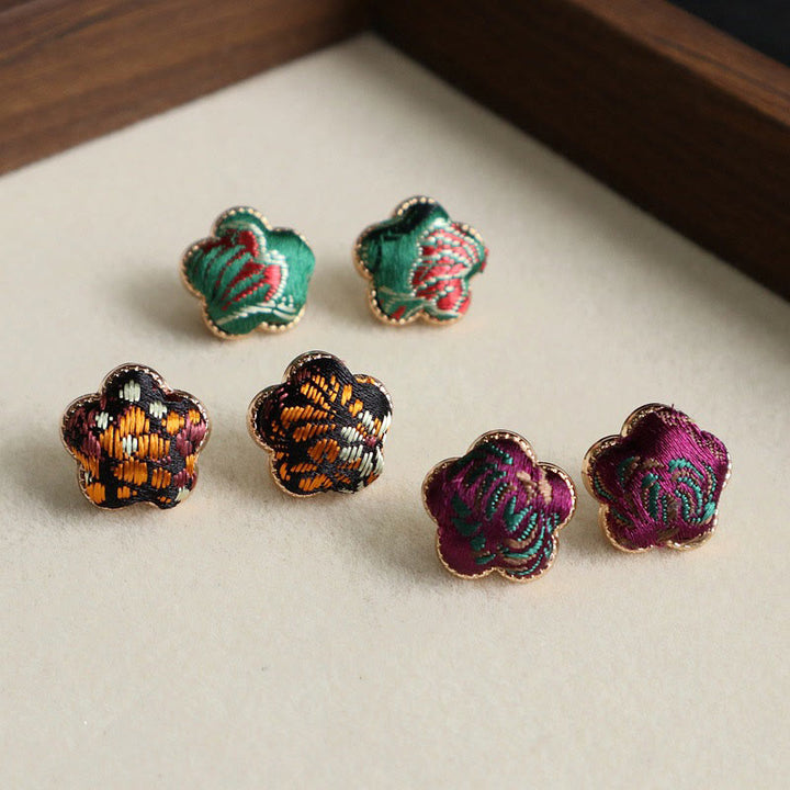 Buddha Stones Song Brocade Flower Balance Oorbellen - image 6