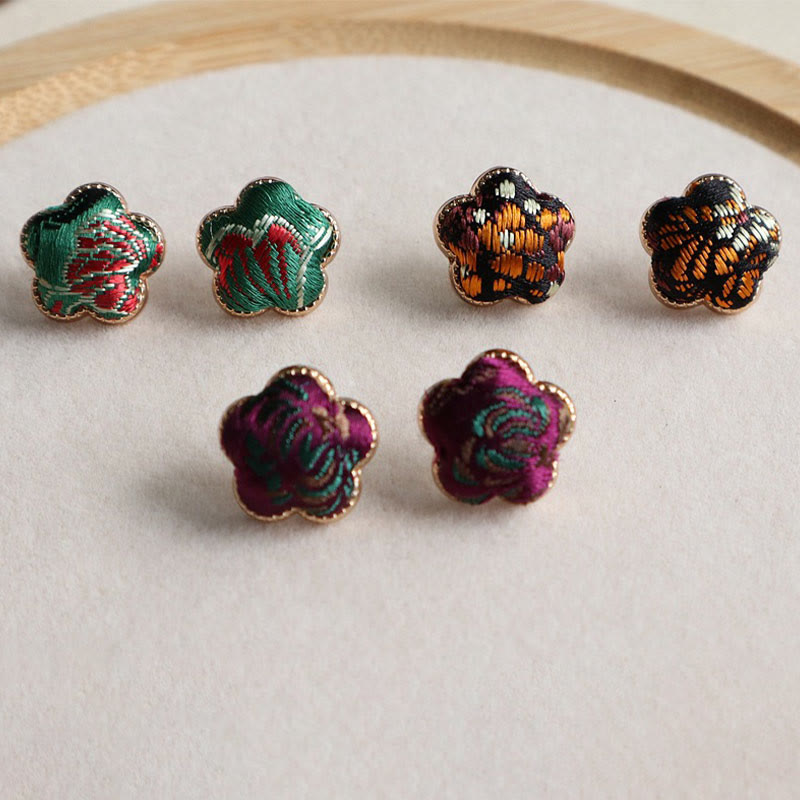Buddha Stones Song Brocade Flower Balance Oorbellen - image 5