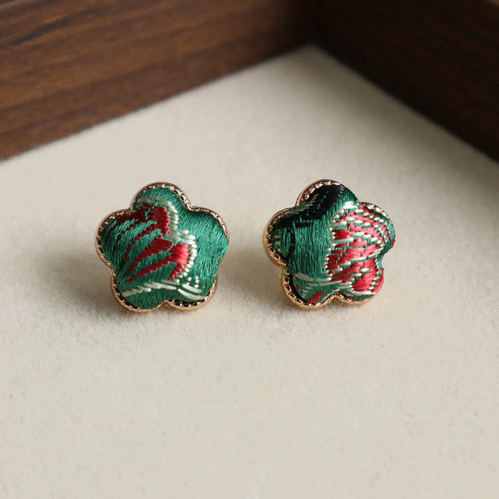 Buddha Stones Song Brocade Flower Balance Oorbellen - Groente - image 0