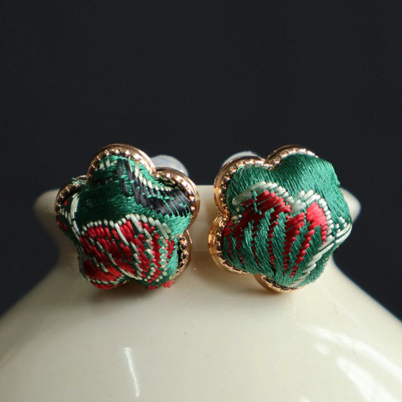 Buddha Stones Song Brocade Flower Balance Oorbellen - image 1