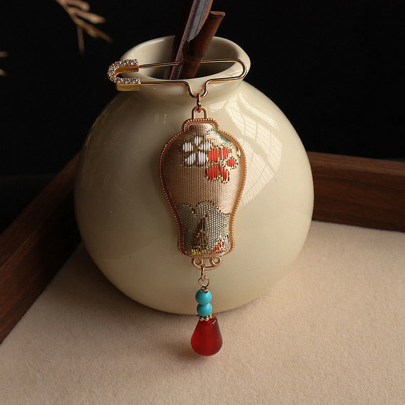 Buddha Stones Song Brocade Vaasontwerp Elegante Broche - image 4