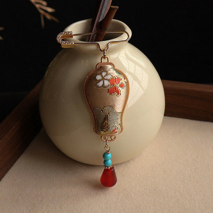 Buddha Stones Song Brocade Vaasontwerp Elegante Broche - image 4